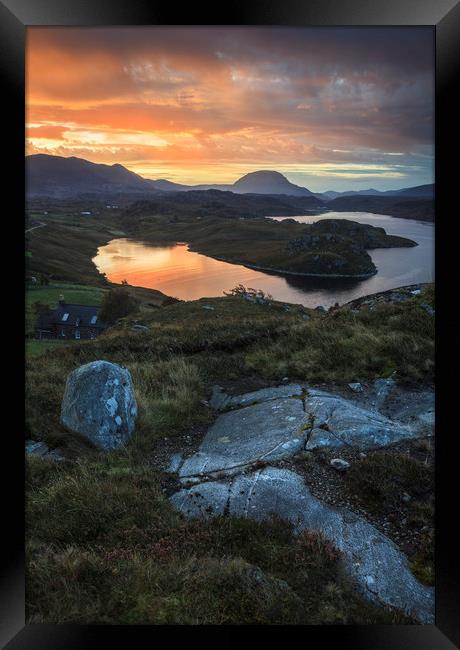 Loch Inchard Sunrise Framed Print by Andrew Ray