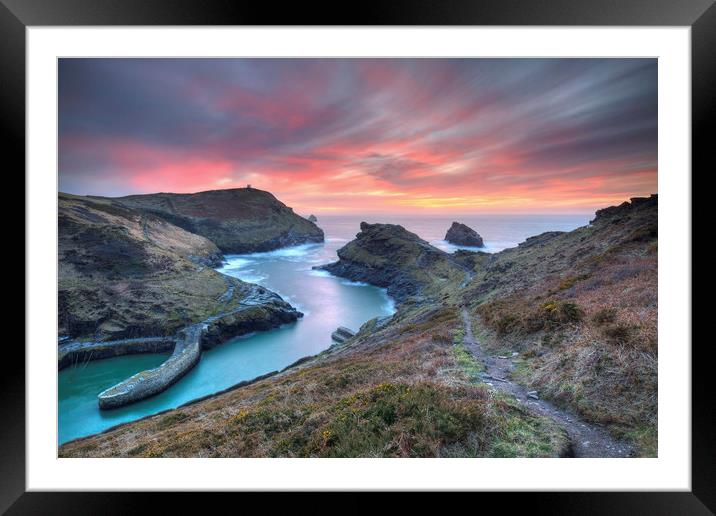Sunset at Boscastle Framed Mounted Print by Andrew Ray