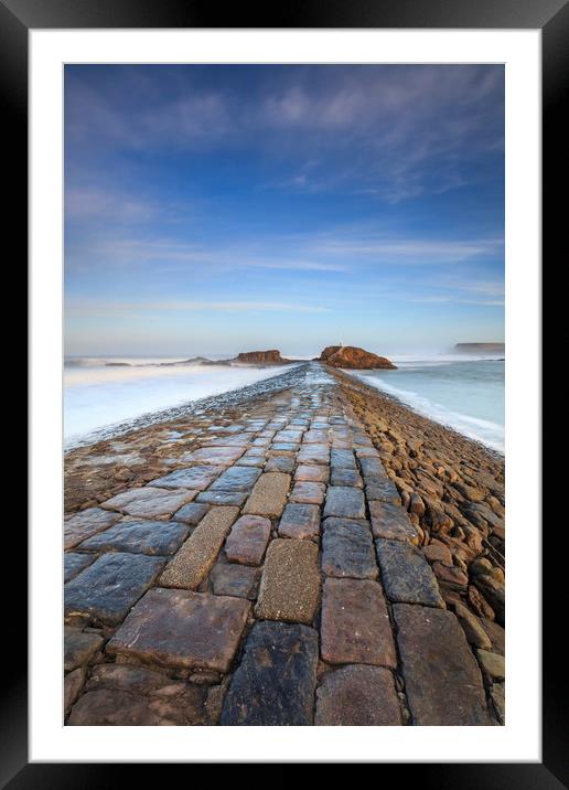 First Light on Bude Breakwater Framed Mounted Print by Andrew Ray