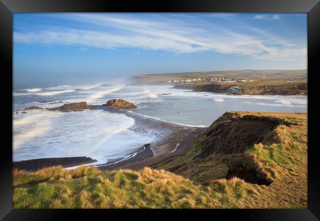 Cliff View (Bude) Framed Print by Andrew Ray
