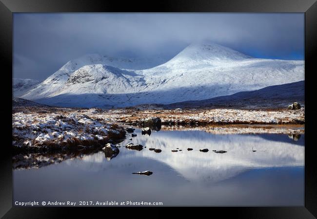 Black Mount Reflections Framed Print by Andrew Ray