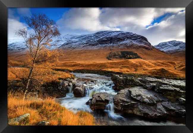 Glen Etive Waterfall  Framed Print by Andrew Ray