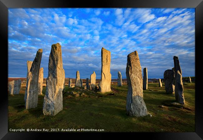 Late Light at Callanish Framed Print by Andrew Ray