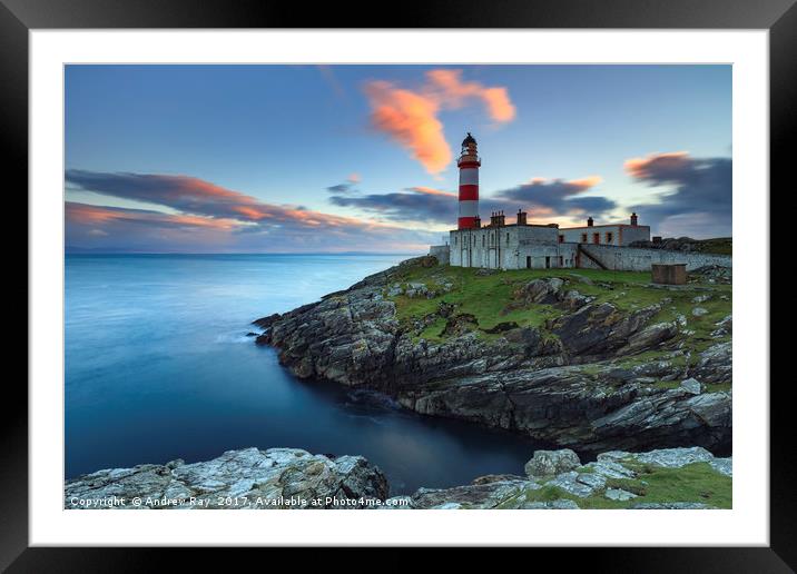 Sunset at Eilean Glas Lighthouse (Scalpay Framed Mounted Print by Andrew Ray