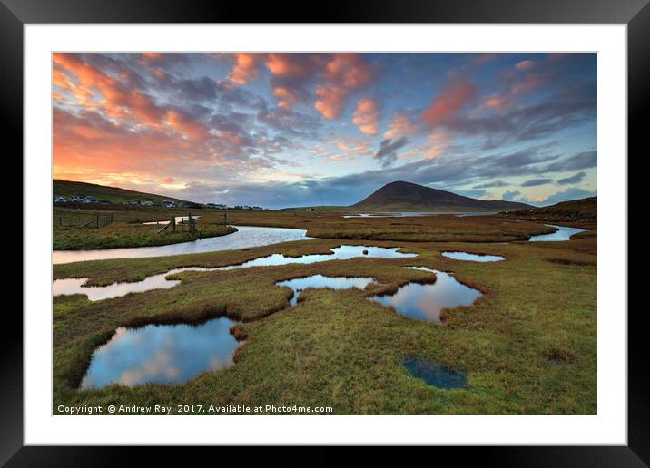 Salt Marsh at Sunset (Isle of Harris)  Framed Mounted Print by Andrew Ray