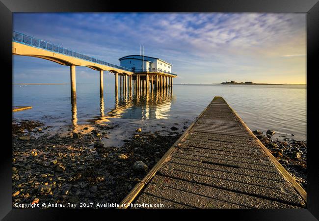 Roa Island Ferry Slip Framed Print by Andrew Ray