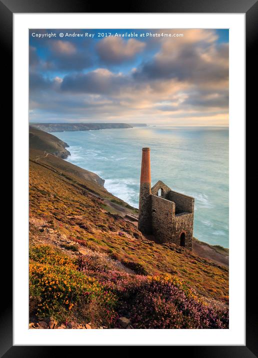 Late Summer at Wheal Coates Framed Mounted Print by Andrew Ray