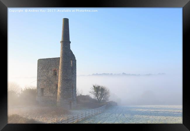Mist at Wheal Bush Framed Print by Andrew Ray