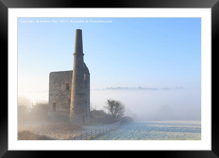Mist at Wheal Bush Framed Mounted Print by Andrew Ray