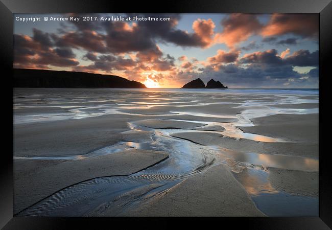Towards the Setting Sun (Holywell) Framed Print by Andrew Ray
