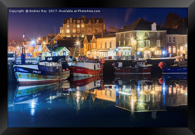 Twilight Reflections (Padstow) Framed Print by Andrew Ray
