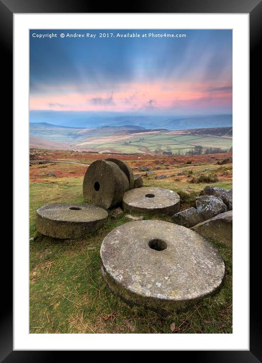 Morning at Stanage Edge Framed Mounted Print by Andrew Ray