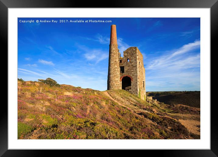 Tywarnhayle Engine House Framed Mounted Print by Andrew Ray
