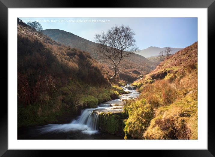 Waterfalls in Fairbrook Framed Mounted Print by Andrew Ray