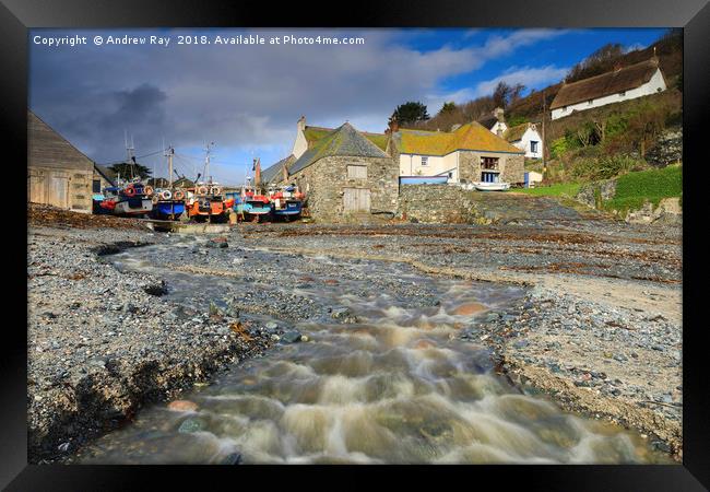 Stream view (Cadgwith) Framed Print by Andrew Ray