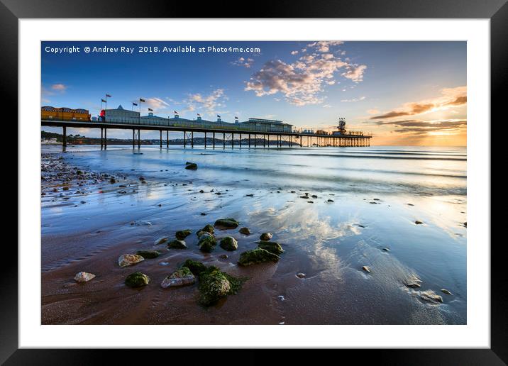 Sunrise reflections (Paignton) Framed Mounted Print by Andrew Ray