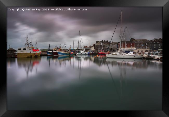 Padstow reflections Framed Print by Andrew Ray