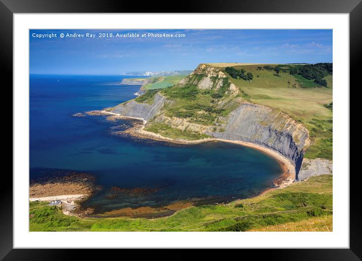 Jurassic Coast above Chapman's Pool by Andrew Ray Framed Mounted Print by Andrew Ray
