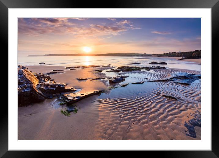 First Light on Harlyn Bay Beach Framed Mounted Print by Andrew Ray