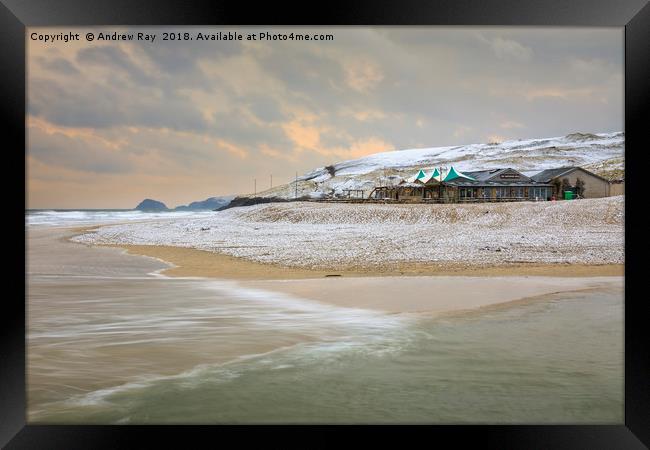 Winters evening (Perranporth) Framed Print by Andrew Ray