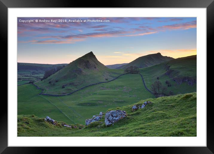 Parkhouse and Chrome Hills at sunset Framed Mounted Print by Andrew Ray