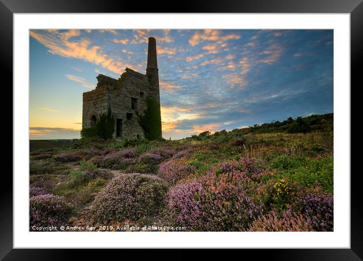 Summer sunset (Tywarnhayle) Framed Mounted Print by Andrew Ray