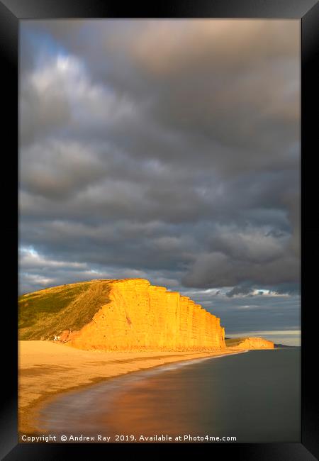 Stormy evening at West Bay Framed Print by Andrew Ray
