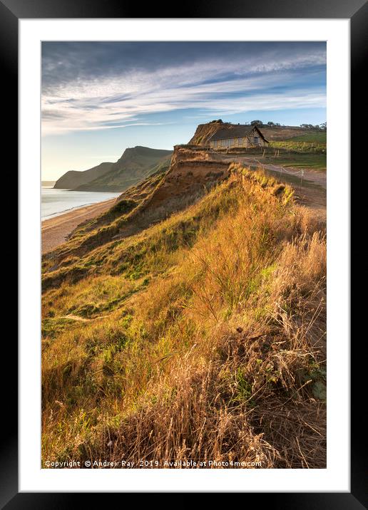 Clifftop view (Eype) Framed Mounted Print by Andrew Ray