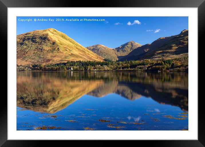 Loch Fyne reflections Framed Mounted Print by Andrew Ray