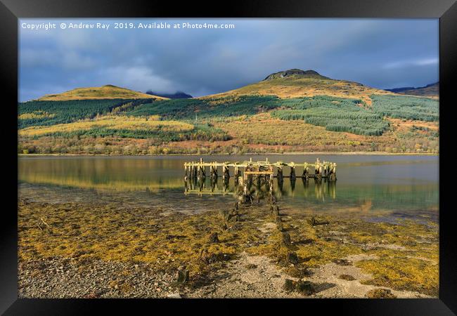 Old pier (Loch Long) Framed Print by Andrew Ray