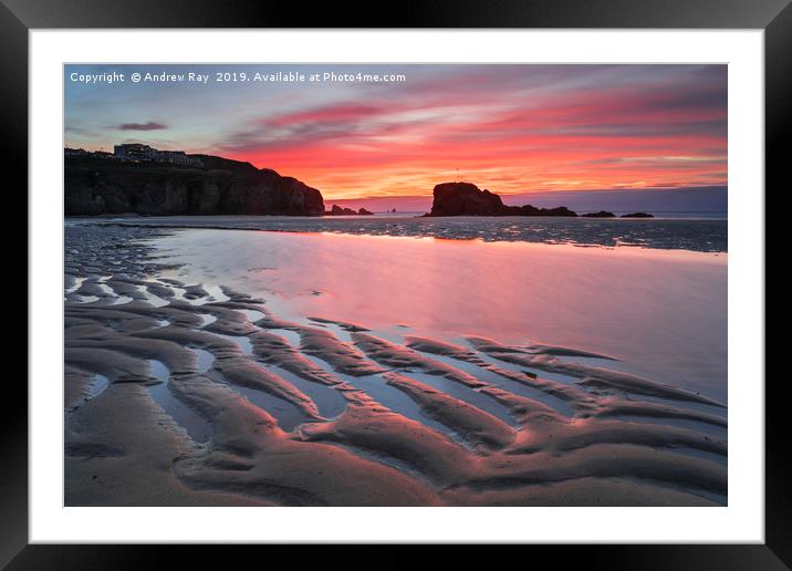 Towards sunset (Perranporth Framed Mounted Print by Andrew Ray