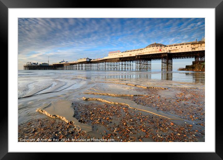Morning light on Palace Pier (Brighton) Framed Mounted Print by Andrew Ray