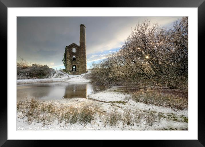 Afternoon snow (United Downs) Framed Mounted Print by Andrew Ray