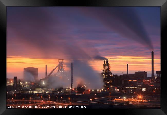 Smoking chimneys (Port Talbot) Framed Print by Andrew Ray