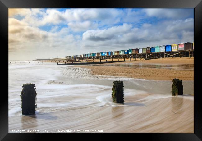 Beach huts at Frinton-on-Sea Framed Print by Andrew Ray