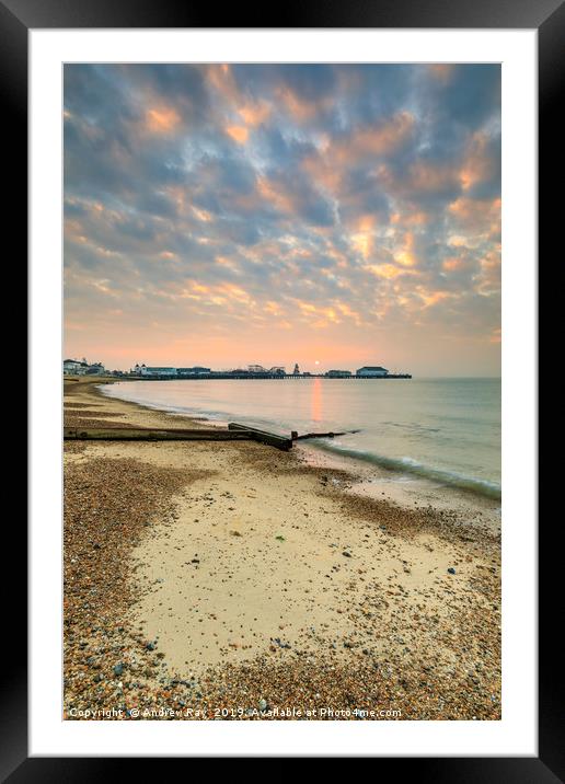 Sunrise at Clacton-on-Sea Framed Mounted Print by Andrew Ray