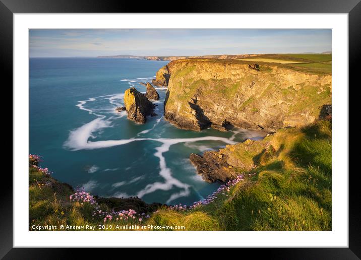 Late light at Hell's Mouth Framed Mounted Print by Andrew Ray