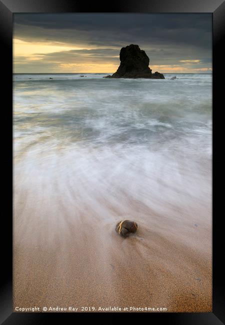 Wave pattern (Widemouth Bay) Framed Print by Andrew Ray