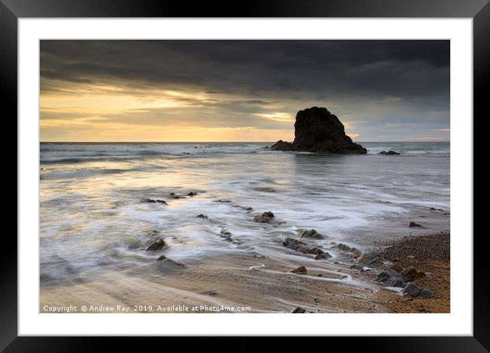 Evening at Widemouth Bay Framed Mounted Print by Andrew Ray