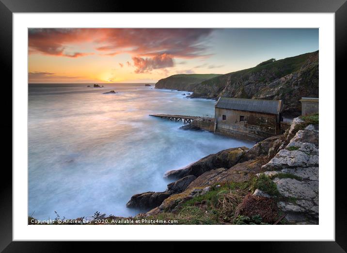 Lizard Point at sunset Framed Mounted Print by Andrew Ray