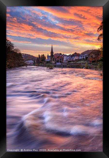 Sunrise over Llangollen Framed Print by Andrew Ray