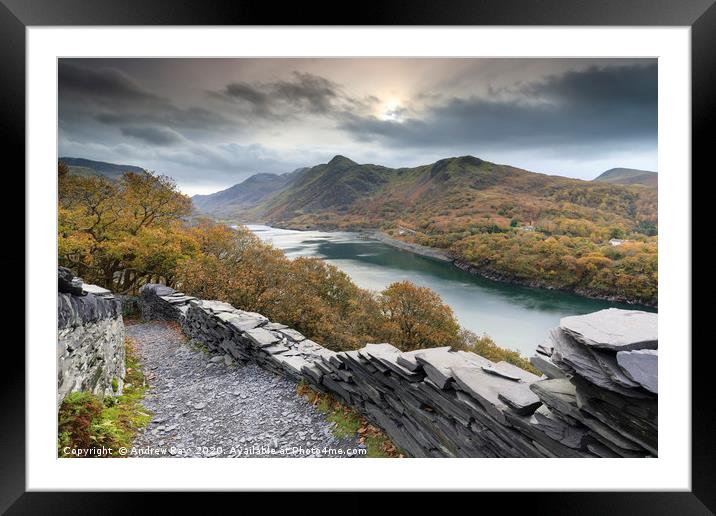 The zigzags (Dinorwic Slate Quarry) Framed Mounted Print by Andrew Ray
