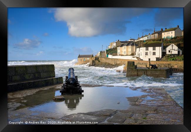 Canon at Porthleven Framed Print by Andrew Ray