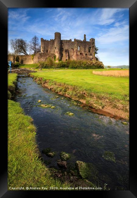 River at Laugharne Castle Framed Print by Andrew Ray