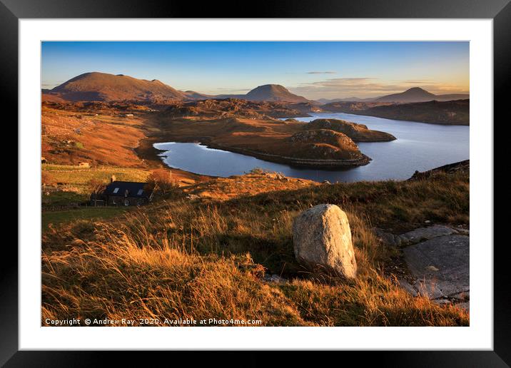 Loch Inchard View Framed Mounted Print by Andrew Ray