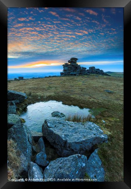 Great Staple Tor Sunset Framed Print by Andrew Ray
