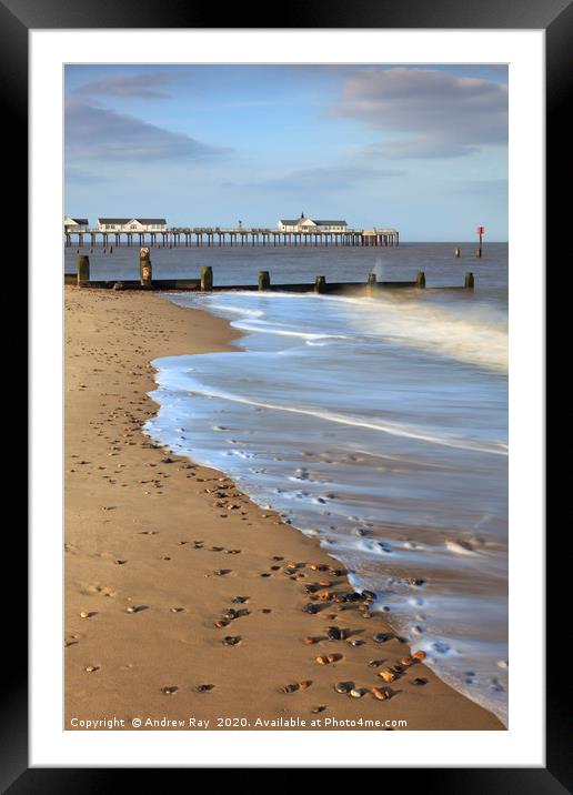Southwold Beach Framed Mounted Print by Andrew Ray