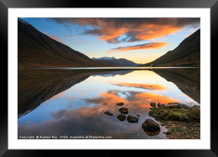 Reflections in Loch Etive Framed Mounted Print by Andrew Ray