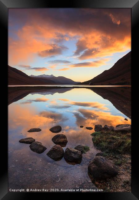 Sunset at Loch Etive Framed Print by Andrew Ray