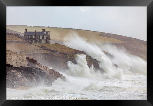 Coastal Gale (Porthleven) Framed Print by Andrew Ray
